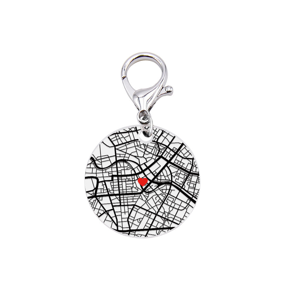 Personalized Map Keychain Custom Engraved Keychain Gifts for Him or Her
