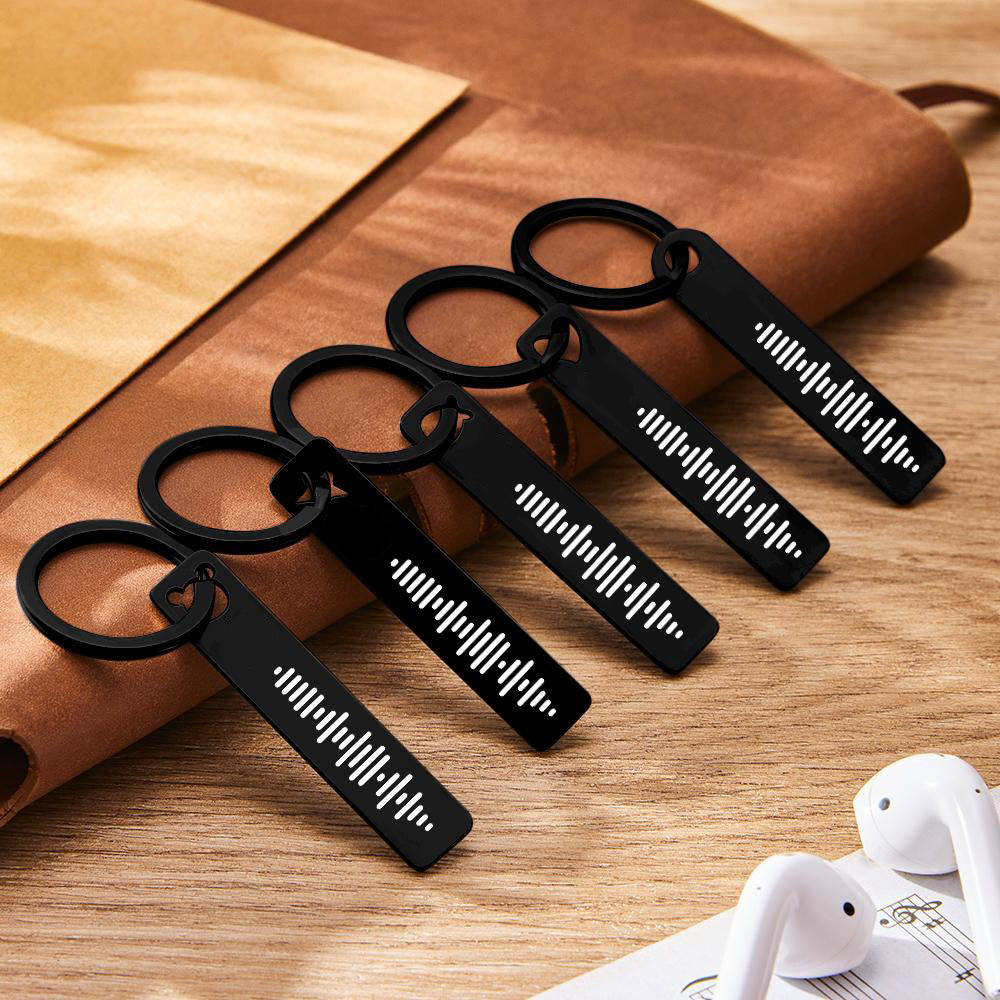 Personalized Music Scannable Code Keyring Custom Music Keychain