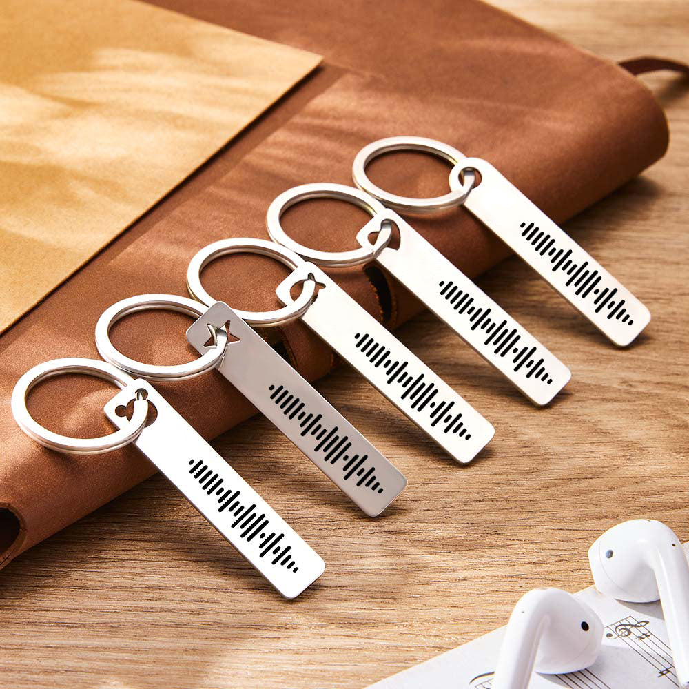 Personalized Music Scannable Code Keyring Custom Music Keychain