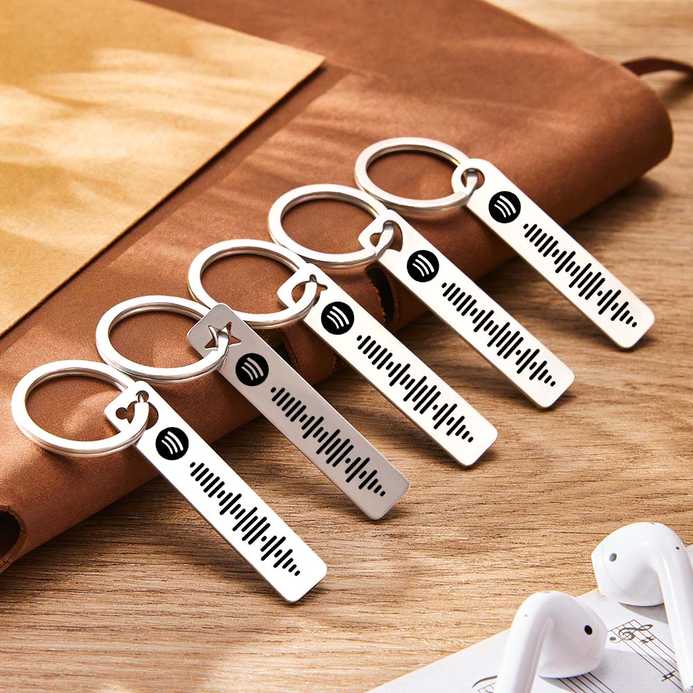 Personalized Music Scannable Code Keyring Custom Spotify Key Chains