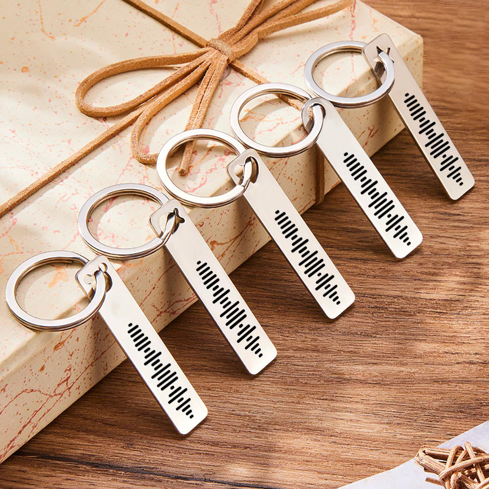 Personalized Music Scannable Code Keyring Custom Music Keychain