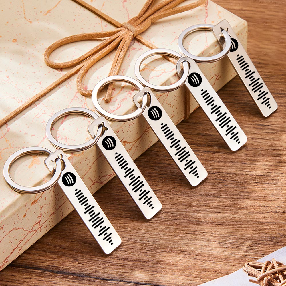 Personalized Music Scannable Code Keyring Custom Spotify Key Chains