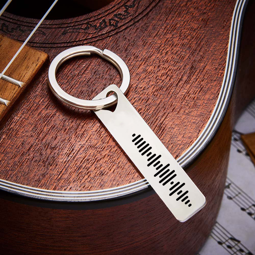 Personalized Music Scannable Code Keyring Custom Music Keychain
