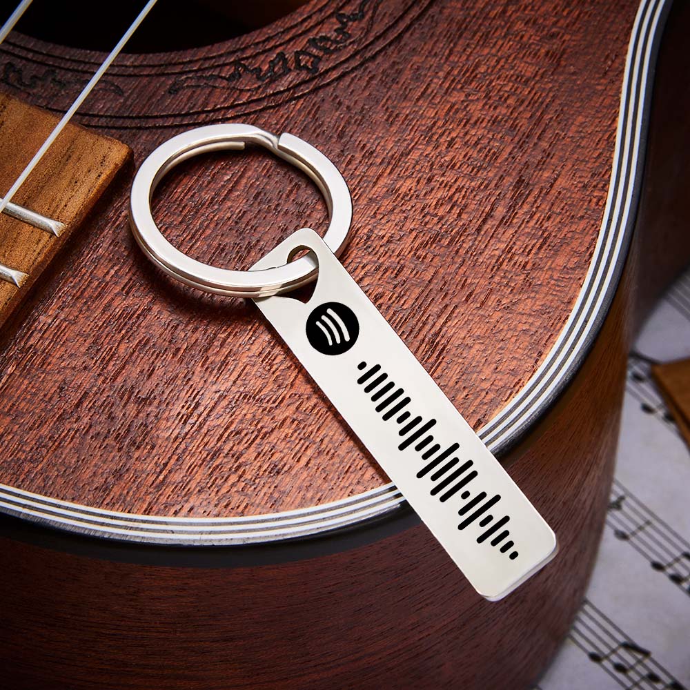 Personalized Music Scannable Code Keyring Custom Spotify Key Chains