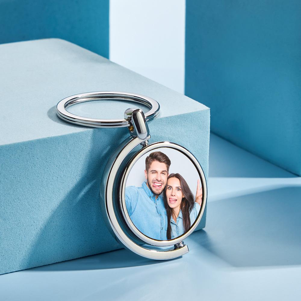 Custom Photo Keychain Whirling Simple Metal Gifts