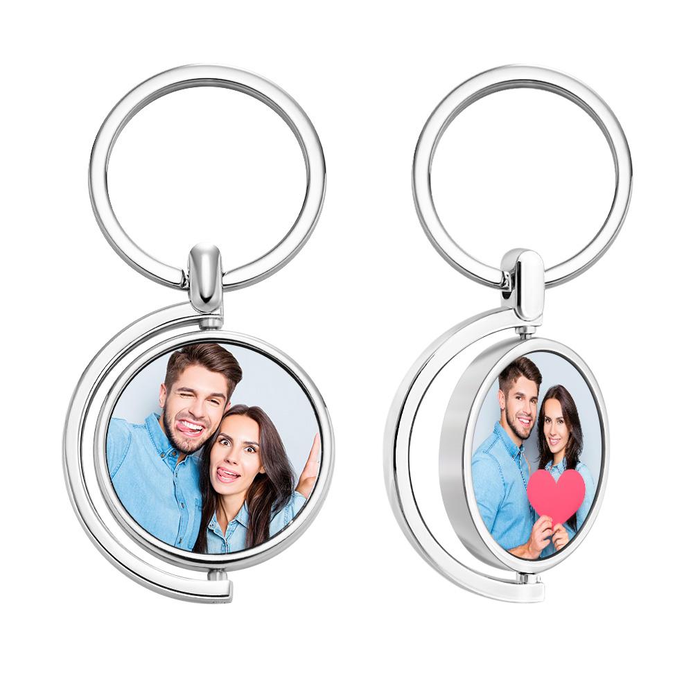 Custom Photo Keychain Whirling Simple Metal Gifts