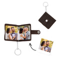 Personalized Mini Photo Album Leather Keychain Custom Photo Brown Keychain Pendant Romantic Gift