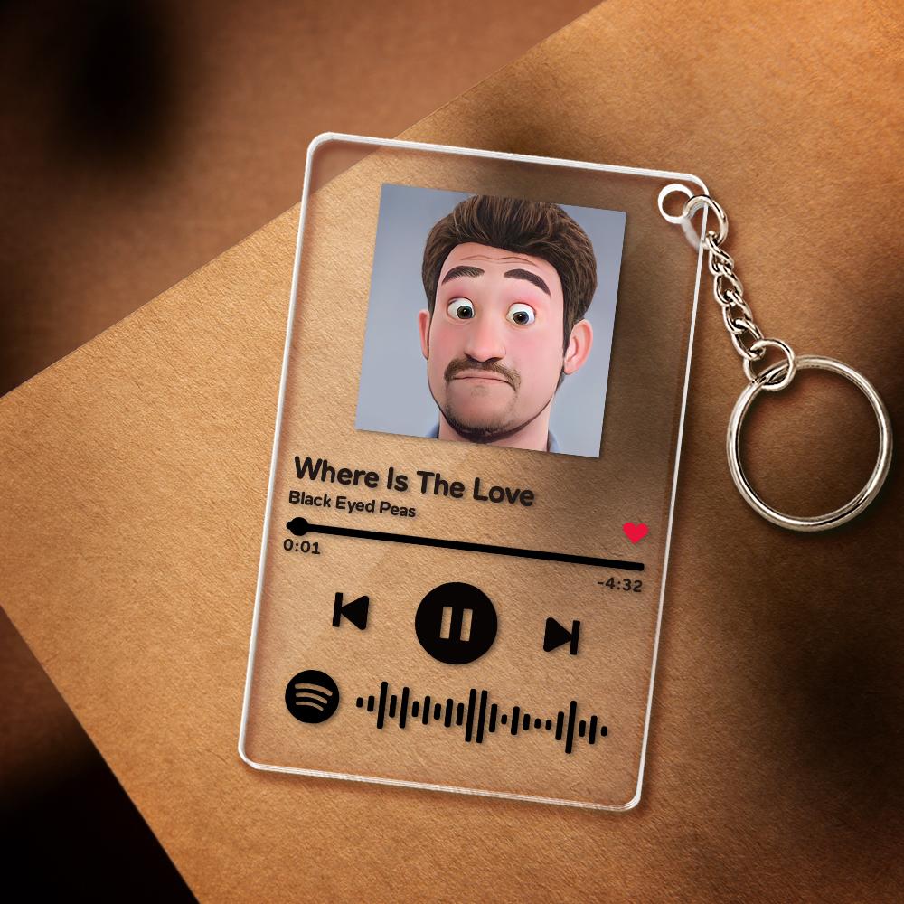 Scannable Spotify Code Comic Filter Plaque Keychain Music and Photo Acrylic Gifts for BFF