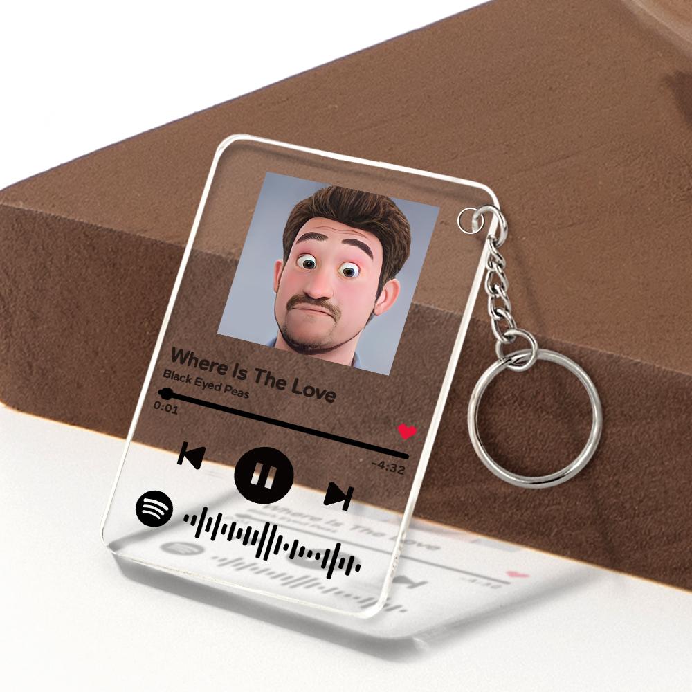 Scannable Spotify Code Comic Filter Plaque Keychain Music and Photo Acrylic Gifts for BFF