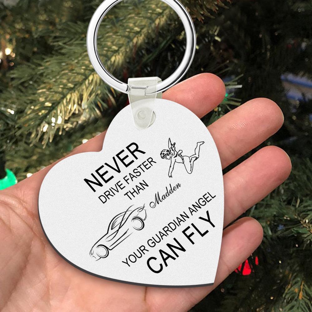 Custom Engraved Keychain Drive Safe Heart-shaped Metal Gifts