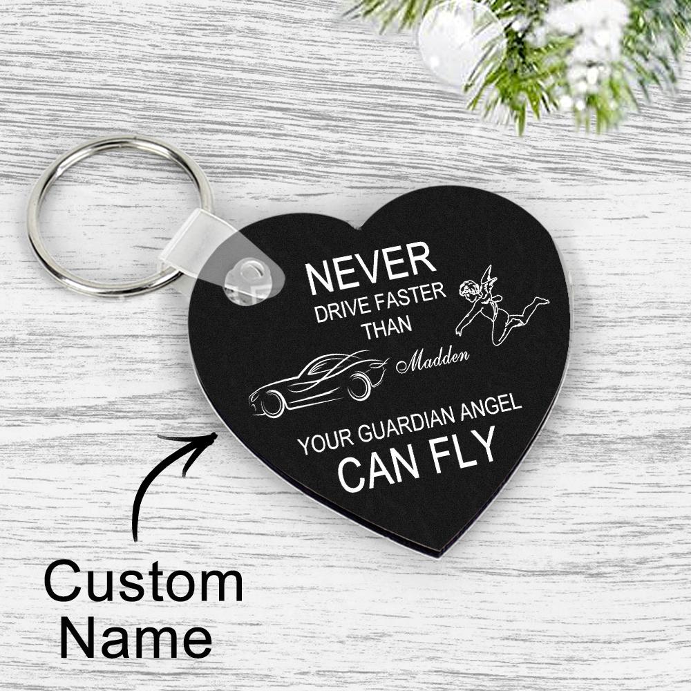 Custom Engraved Keychain Drive Safe Heart-shaped Metal Gifts