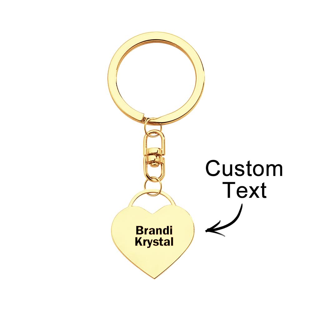 Custom Engraved Keychain Love Lock Metal Couple Gifts