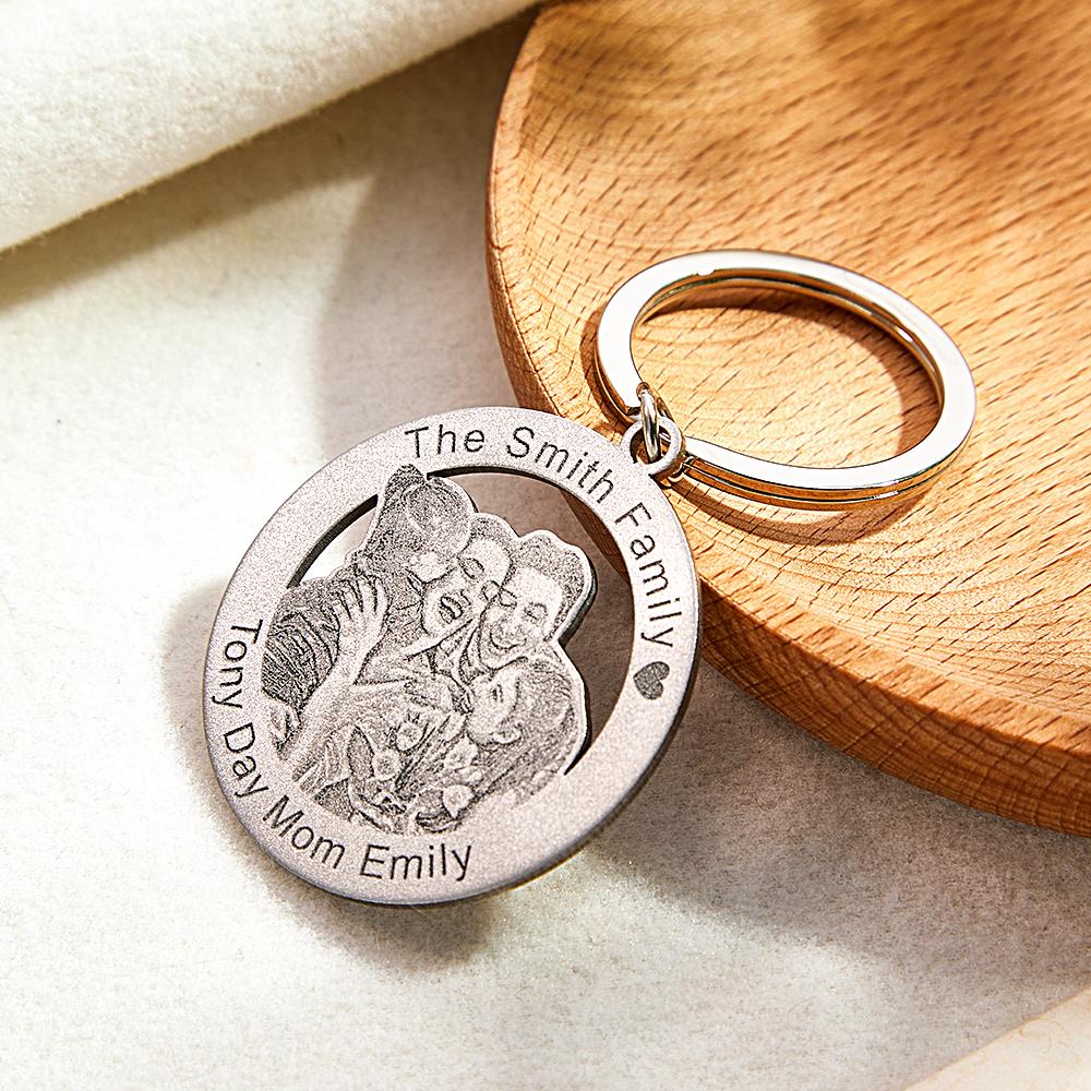 Custom Photo Keychain Creative Family Theme Gifts