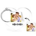 Scannable Music Code Keychain Music Favorite Song Photo Engraved Keychain Father's Gifts