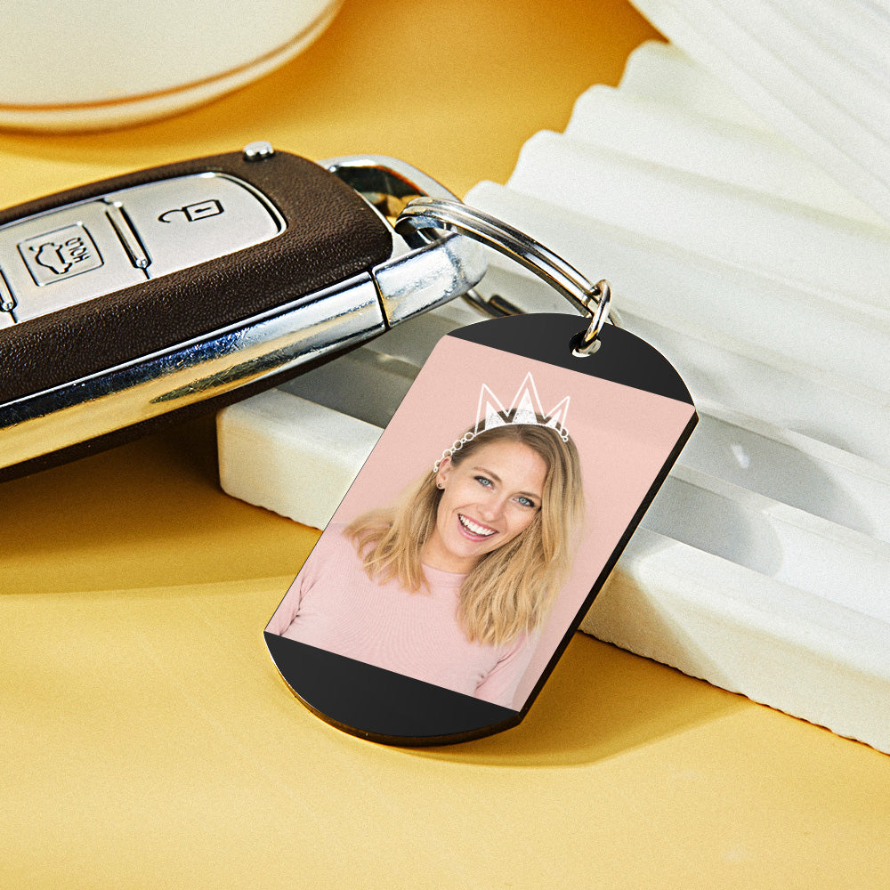 Custom Photo Calendar Keychain Crown Pattern Mother's Day Gift for Mom