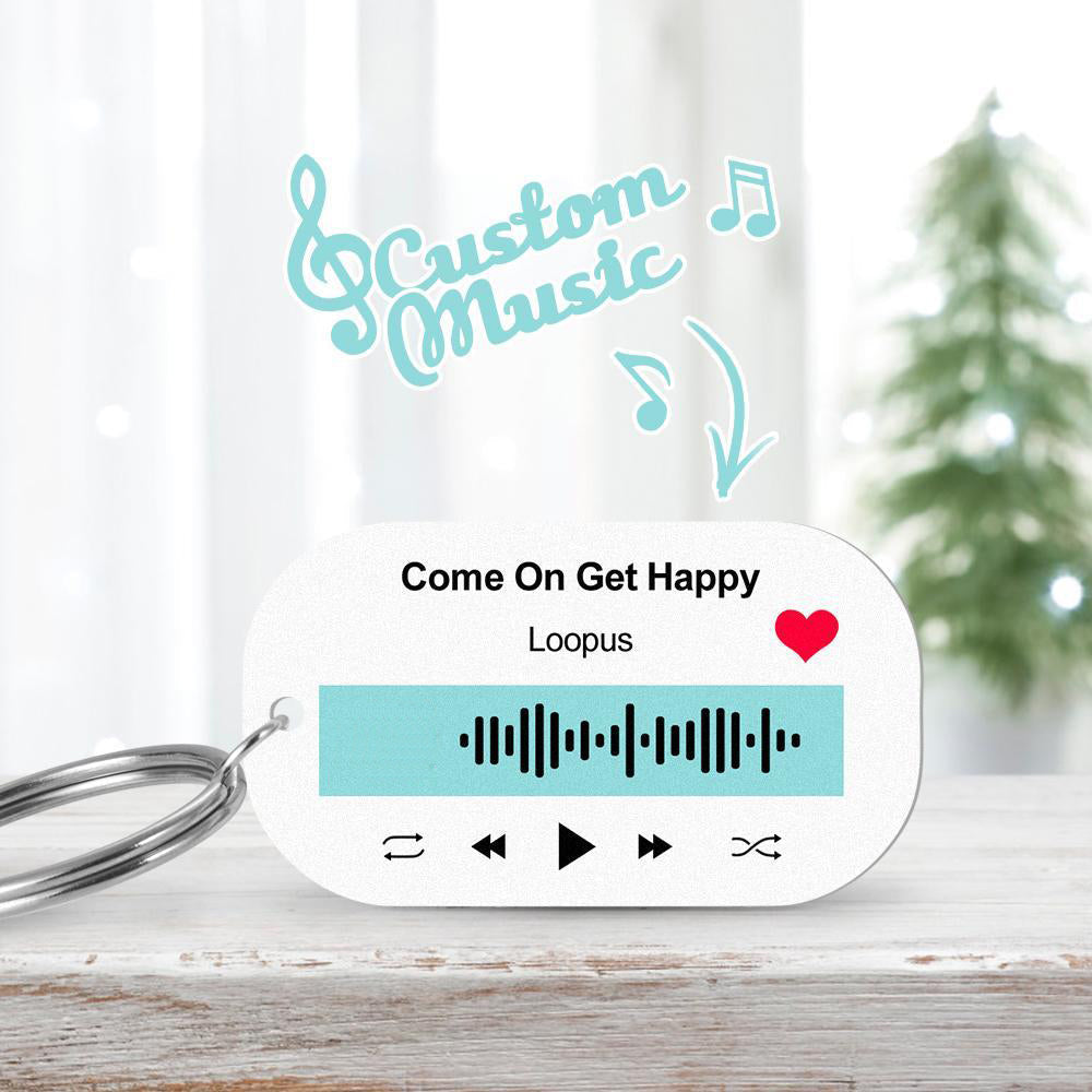 Scannable Music Code Keychain Music Favorite Song Keychain Song or Playlist