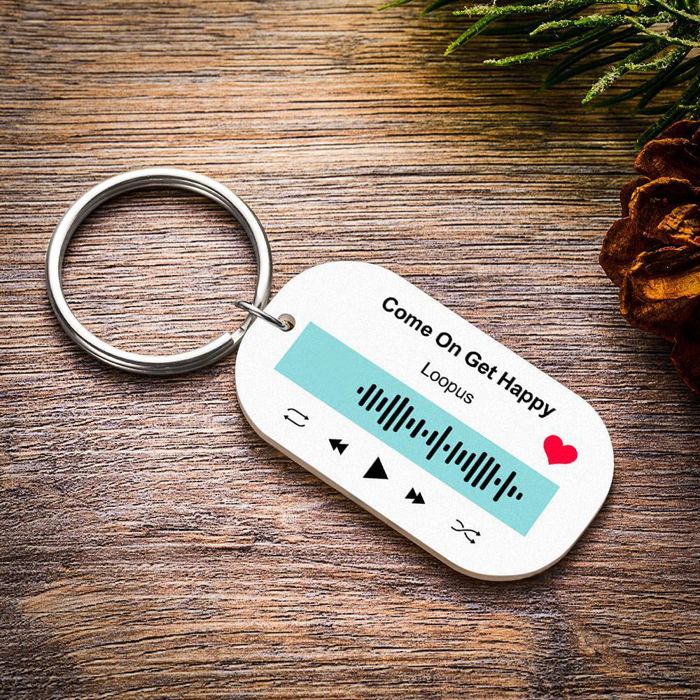 Scannable Music Code Keychain Music Favorite Song Keychain Song or Playlist