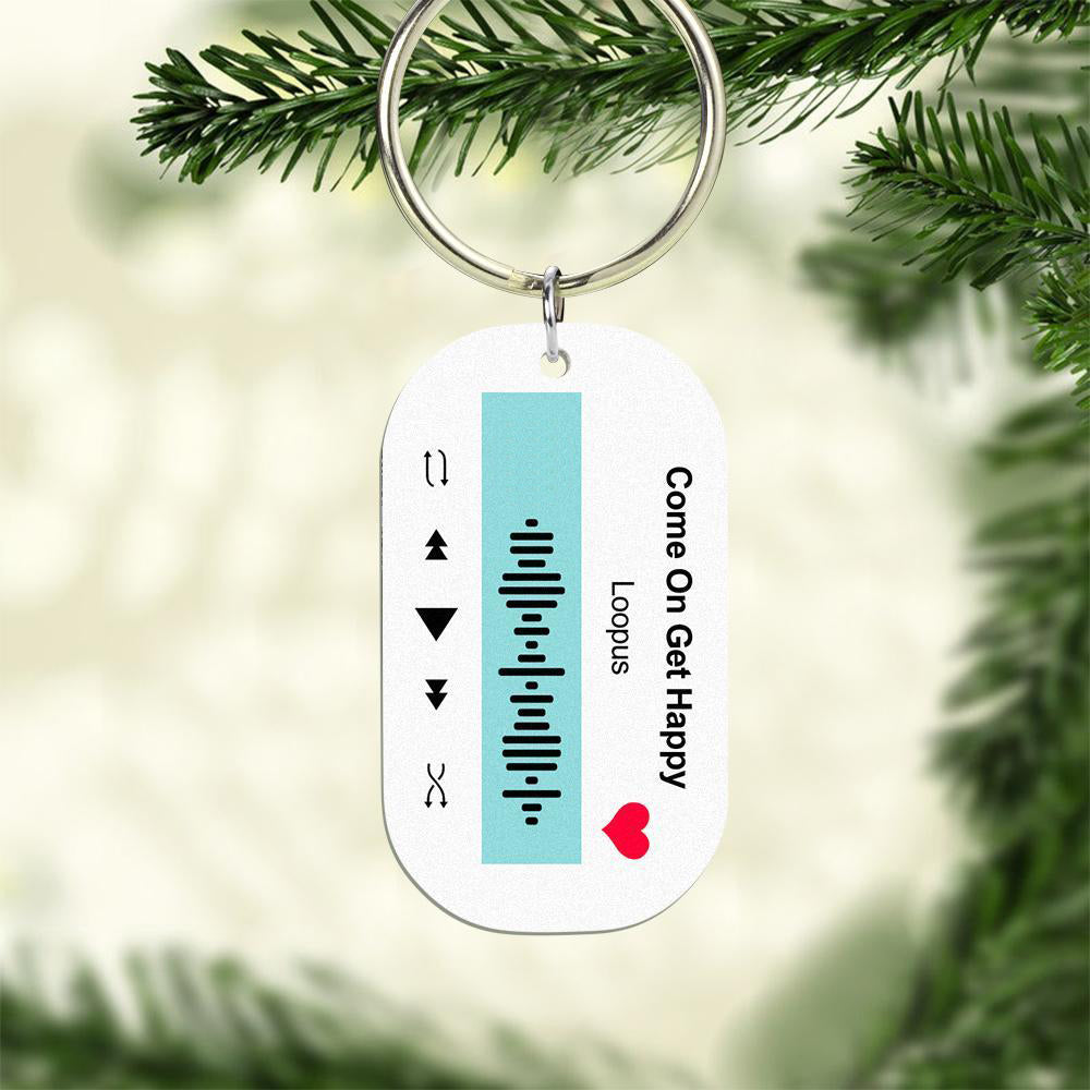 Scannable Music Code Keychain Music Favorite Song Keychain Song or Playlist