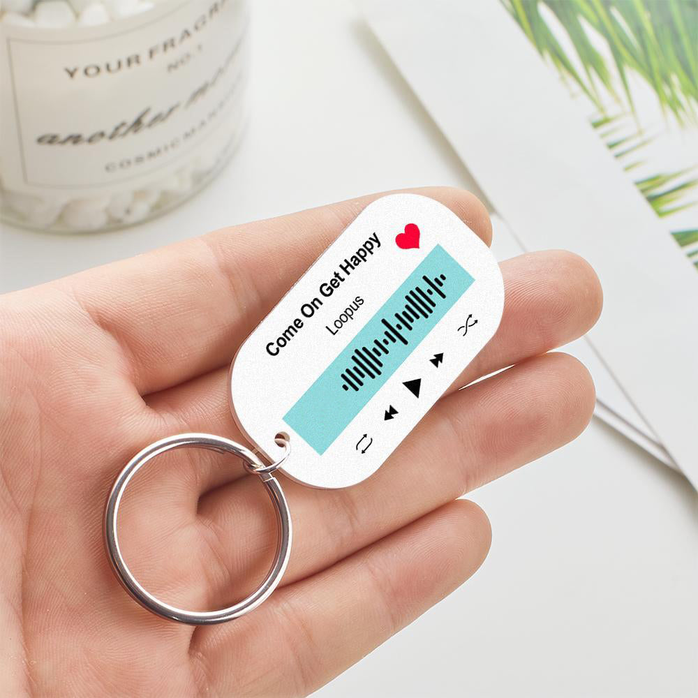 Scannable Music Code Keychain Music Favorite Song Keychain Song or Playlist