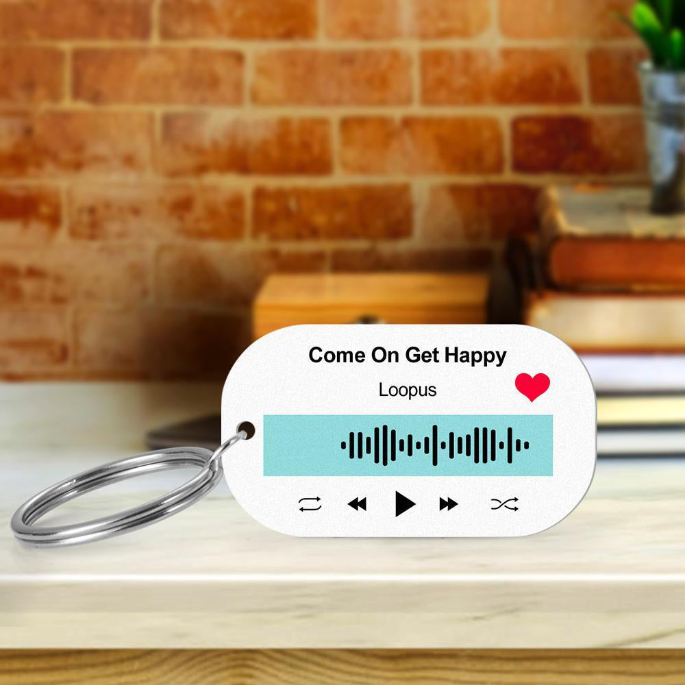 Scannable Music Code Keychain Music Favorite Song Keychain Song or Playlist