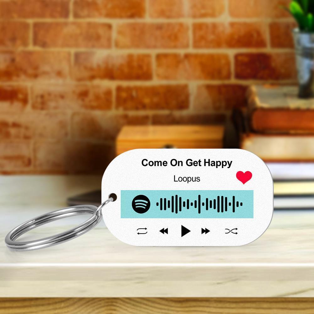 Scannable Spotify Code Keychain Spotify Favorite Song Keychain Song or Playlist