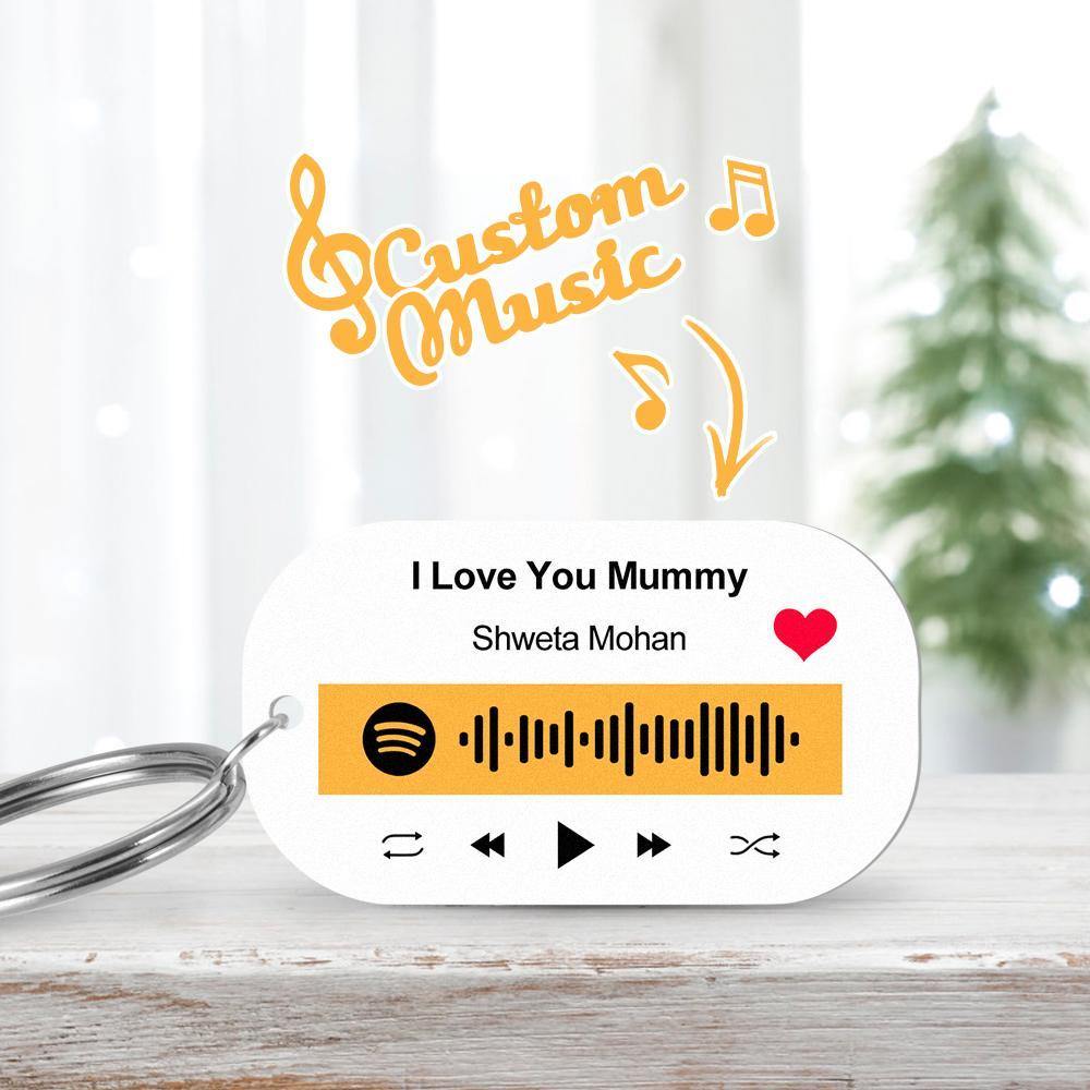Scannable Spotify Code Keychain Spotify Favorite Song Engraved Keychain Gifts for Him