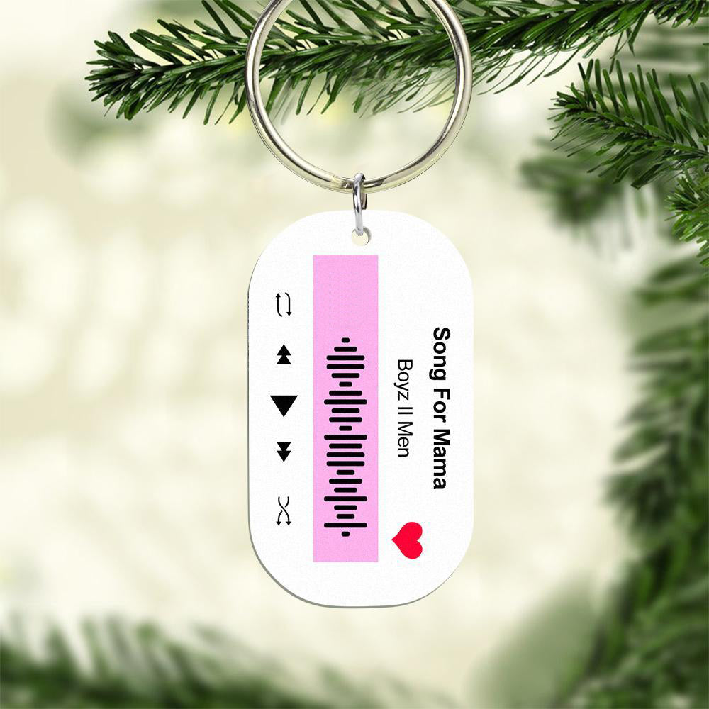 Scannable Music Code Keychain Music Favorite Song Engraved Keychain Gifts for Her Pink