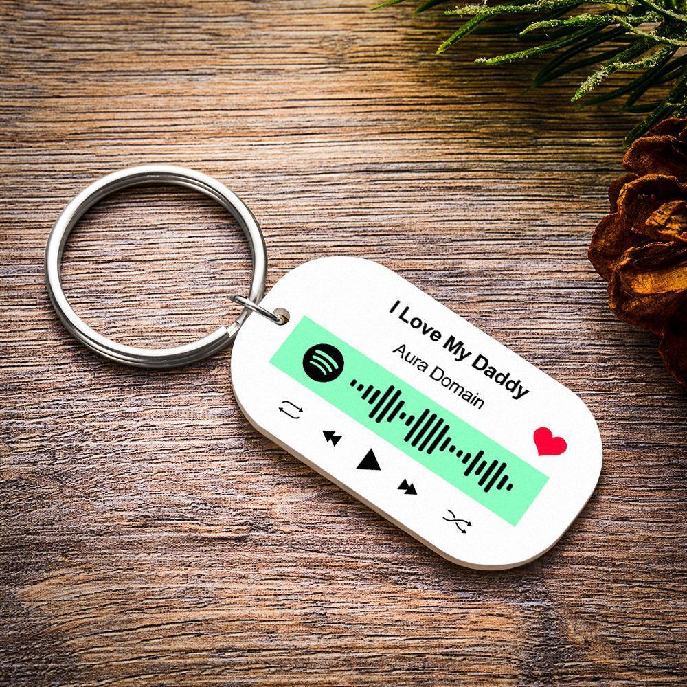 Scannable Spotify Code Keychain Spotify Favorite Song Engraved Keychain Memory Gifts for Him