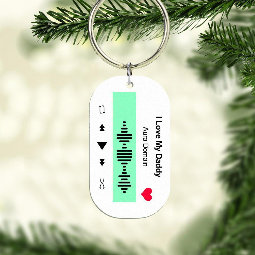 Scannable Music Code Keychain Music Favorite Song Engraved Keychain Memory Gifts for Him