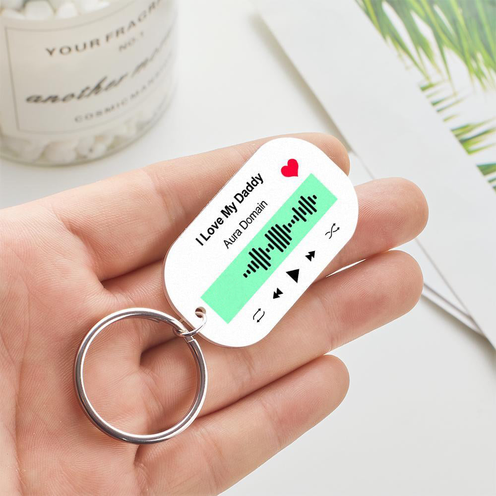Scannable Music Code Keychain Music Favorite Song Engraved Keychain Memory Gifts for Him