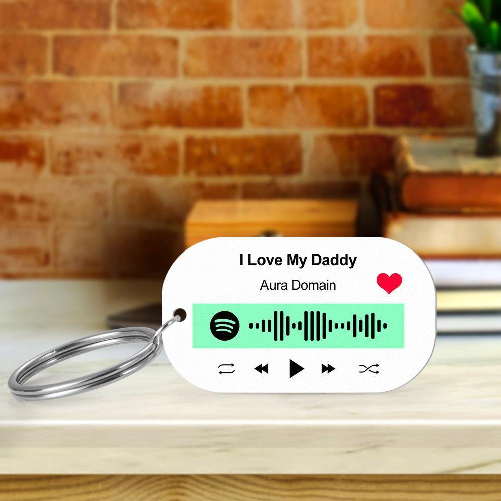 Scannable Spotify Code Keychain Spotify Favorite Song Engraved Keychain Memory Gifts for Him