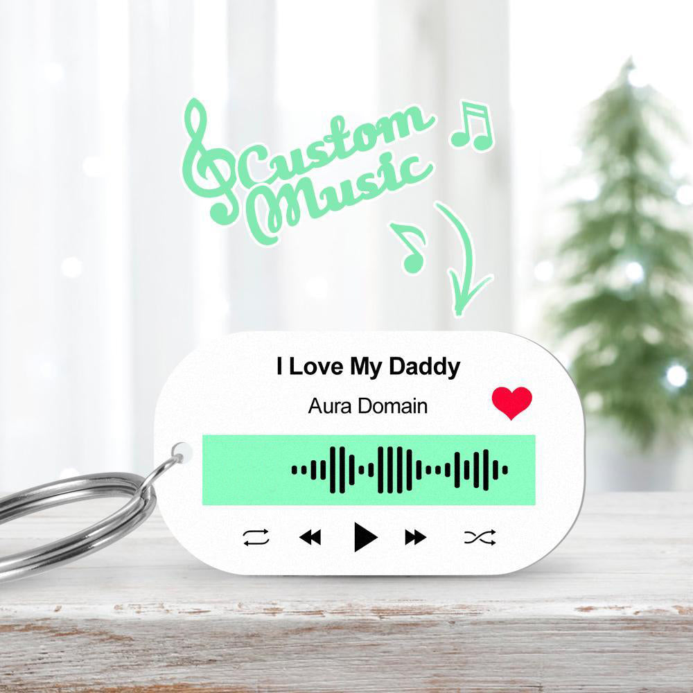 Scannable Music Code Keychain Music Favorite Song Engraved Keychain Memory Gifts for Him