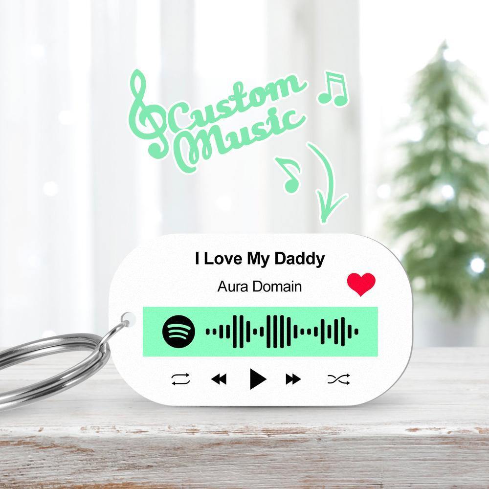 Scannable Spotify Code Keychain Spotify Favorite Song Engraved Keychain Memory Gifts for Him