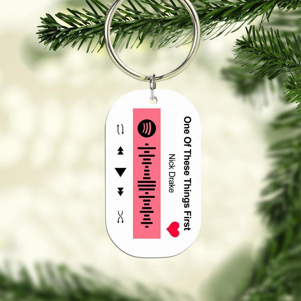 Scannable Spotify Code Keychain Spotify Favorite Song Engraved Keychain Unique Gifts for Couple