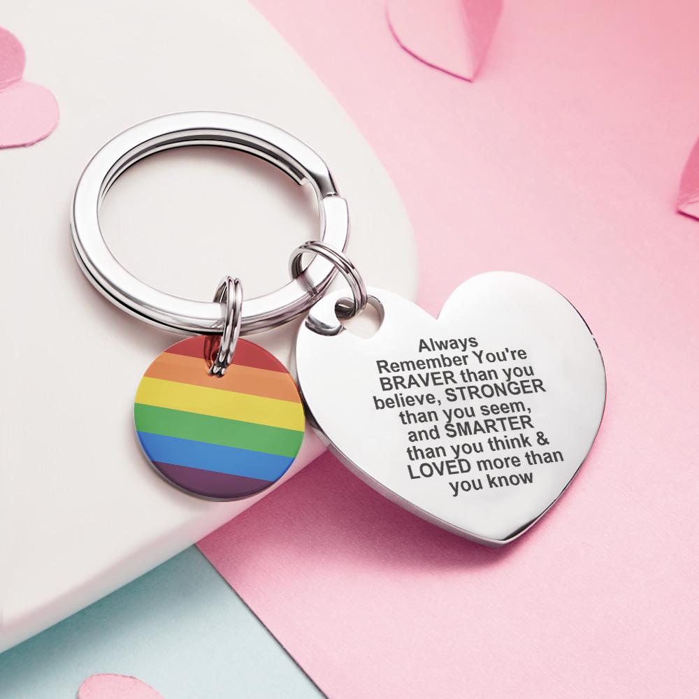 Custom LGBT Rainbow Gay & Lesbian Pride Keychain Pansexual Gifts