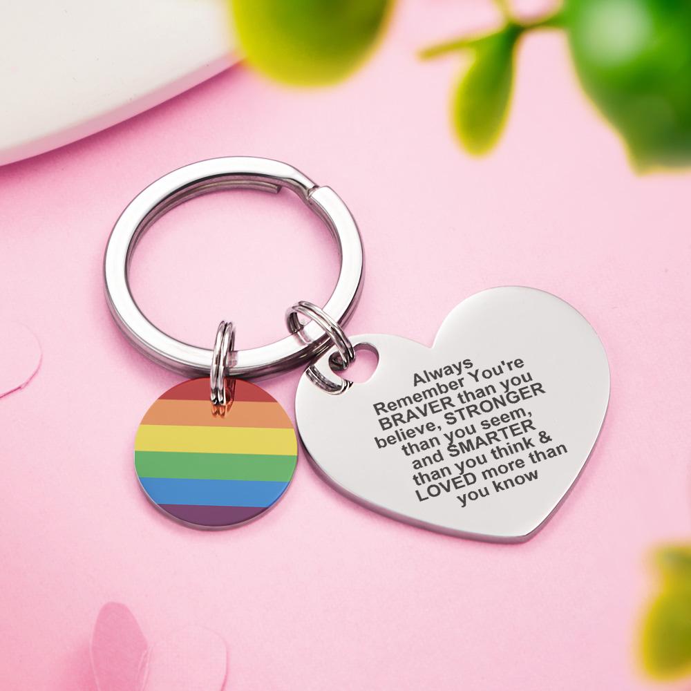 Custom LGBT Rainbow Gay & Lesbian Pride Keychain Pansexual Gifts