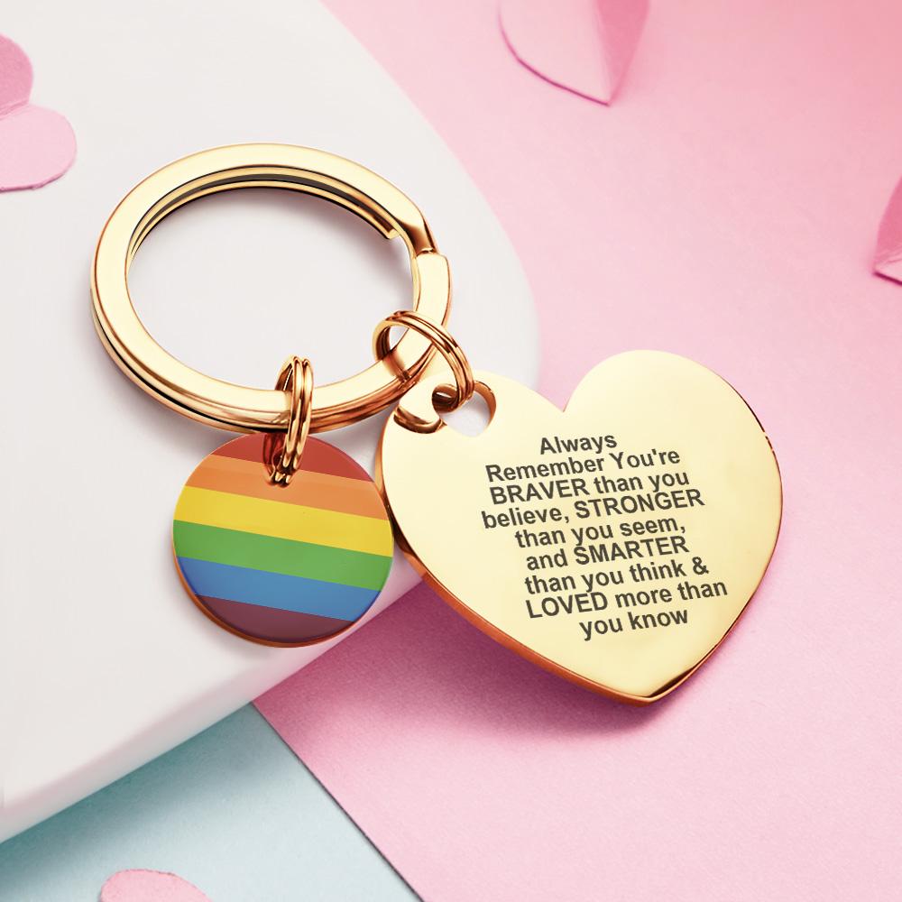 Custom LGBT Rainbow Gay & Lesbian Pride Keychain Pansexual Gifts