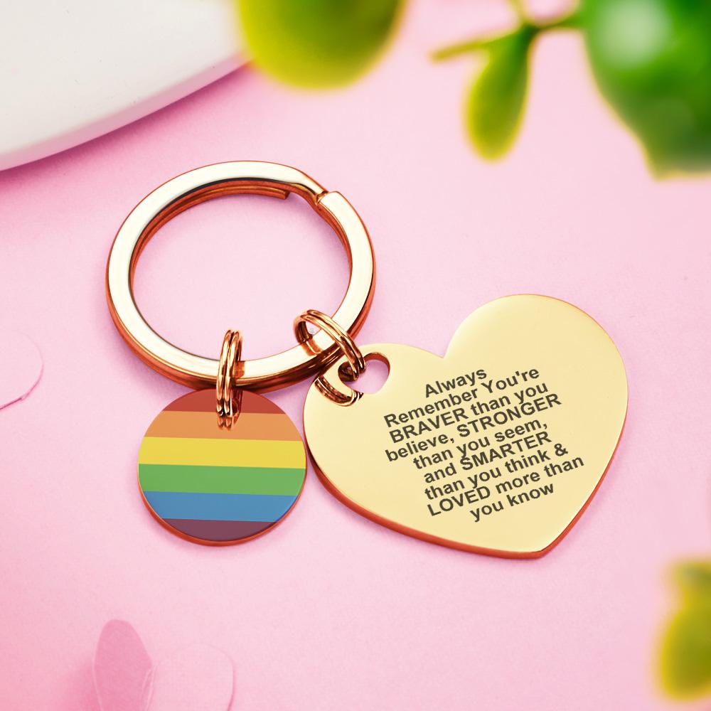 Custom LGBT Rainbow Gay & Lesbian Pride Keychain Pansexual Gifts