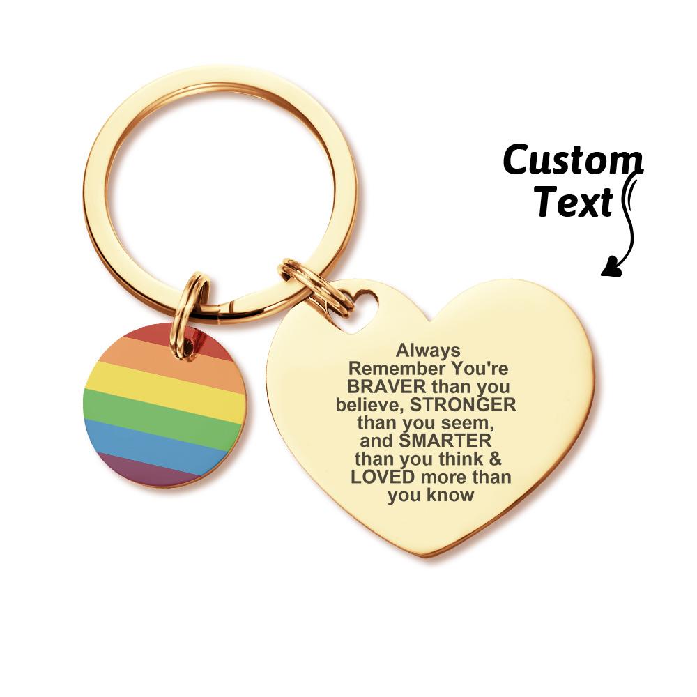 Custom LGBT Rainbow Gay & Lesbian Pride Keychain Pansexual Gifts