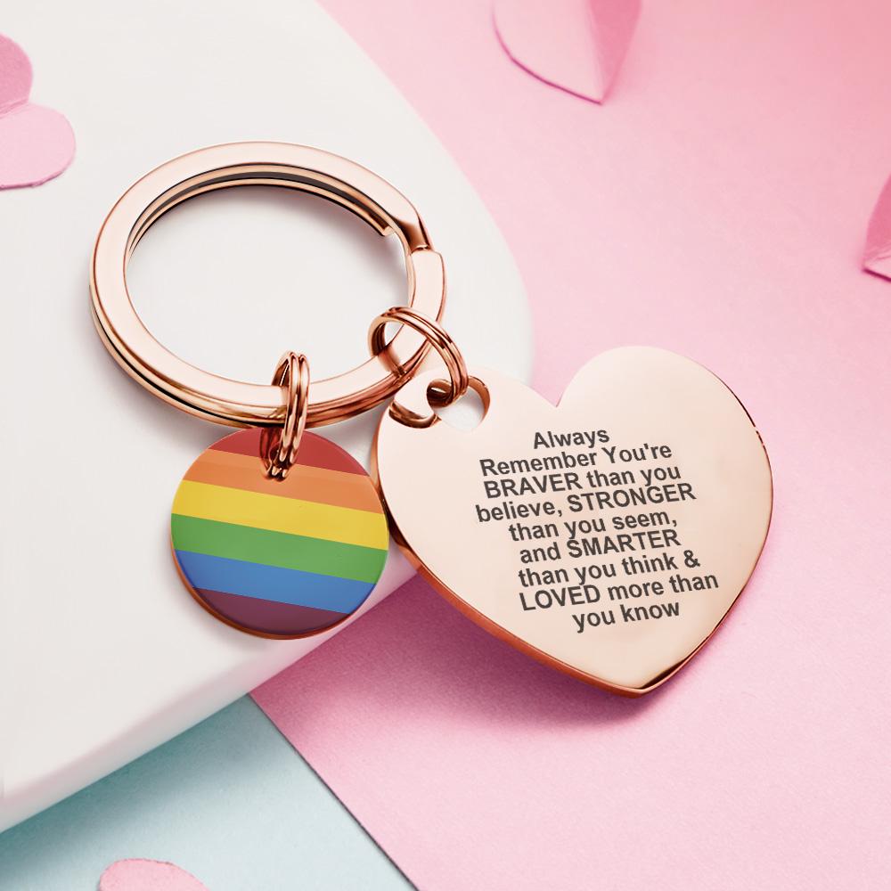 Custom LGBT Rainbow Gay & Lesbian Pride Keychain Pansexual Gifts
