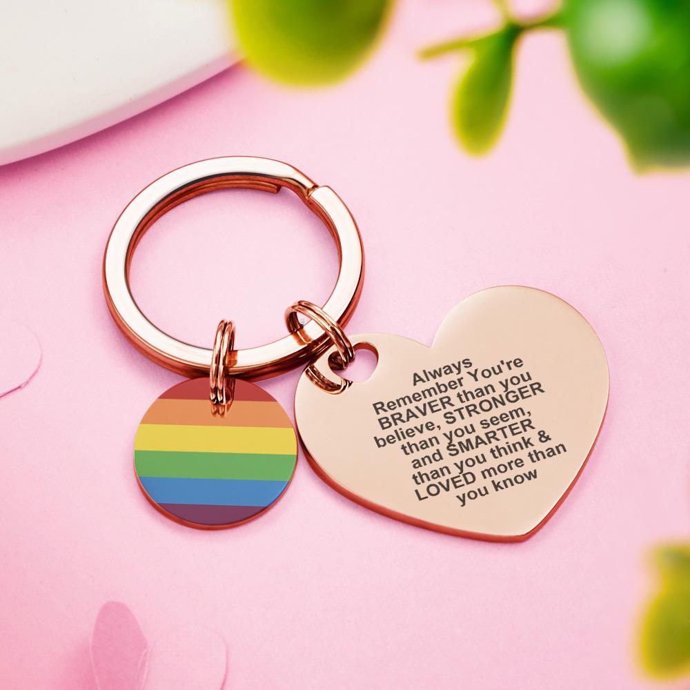 Custom LGBT Rainbow Gay & Lesbian Pride Keychain Pansexual Gifts
