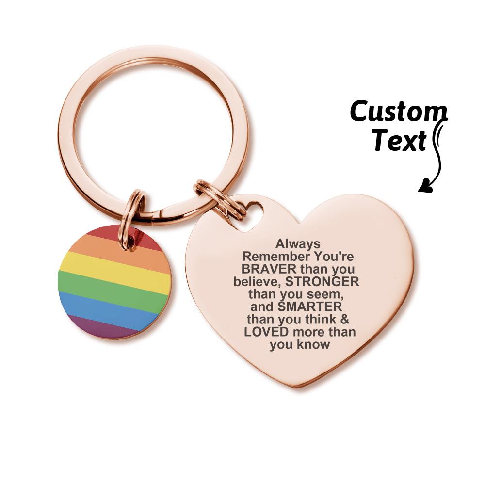 Custom LGBT Rainbow Gay & Lesbian Pride Keychain Pansexual Gifts