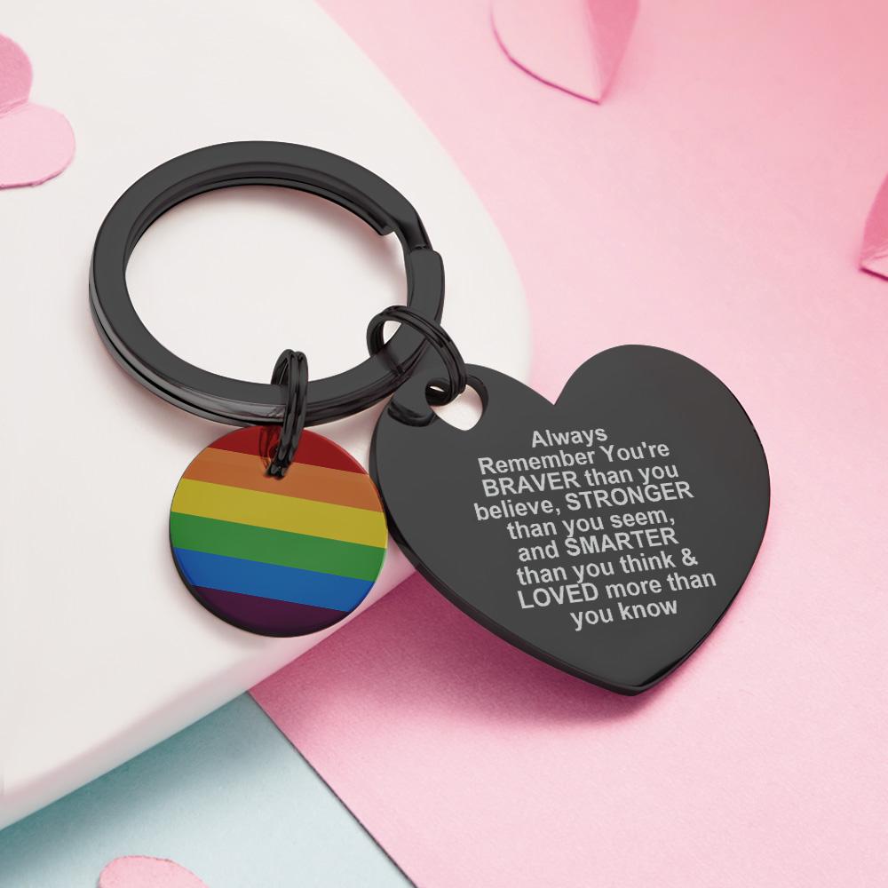 Custom LGBT Rainbow Gay & Lesbian Pride Keychain Pansexual Gifts