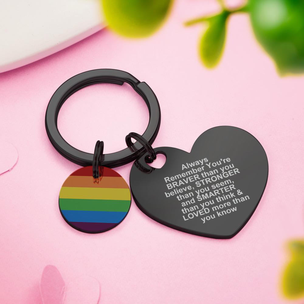 Custom LGBT Rainbow Gay & Lesbian Pride Keychain Pansexual Gifts