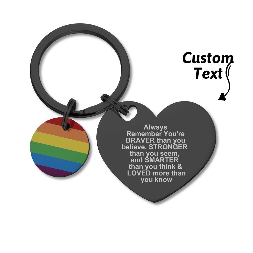 Custom LGBT Rainbow Gay & Lesbian Pride Keychain Pansexual Gifts