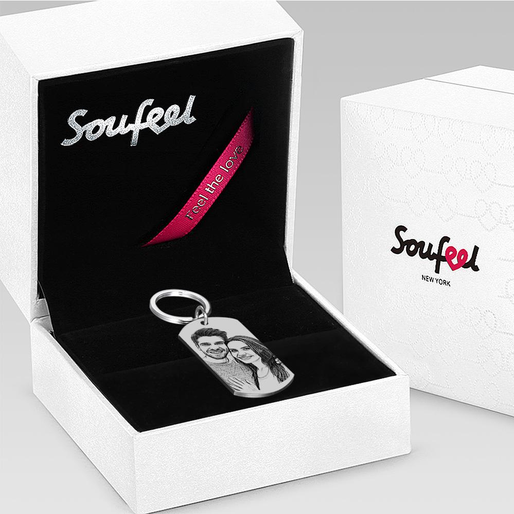 Custom Key Chain Calendar Engraved Tag Keychain Anniversary Gift For Lovers
