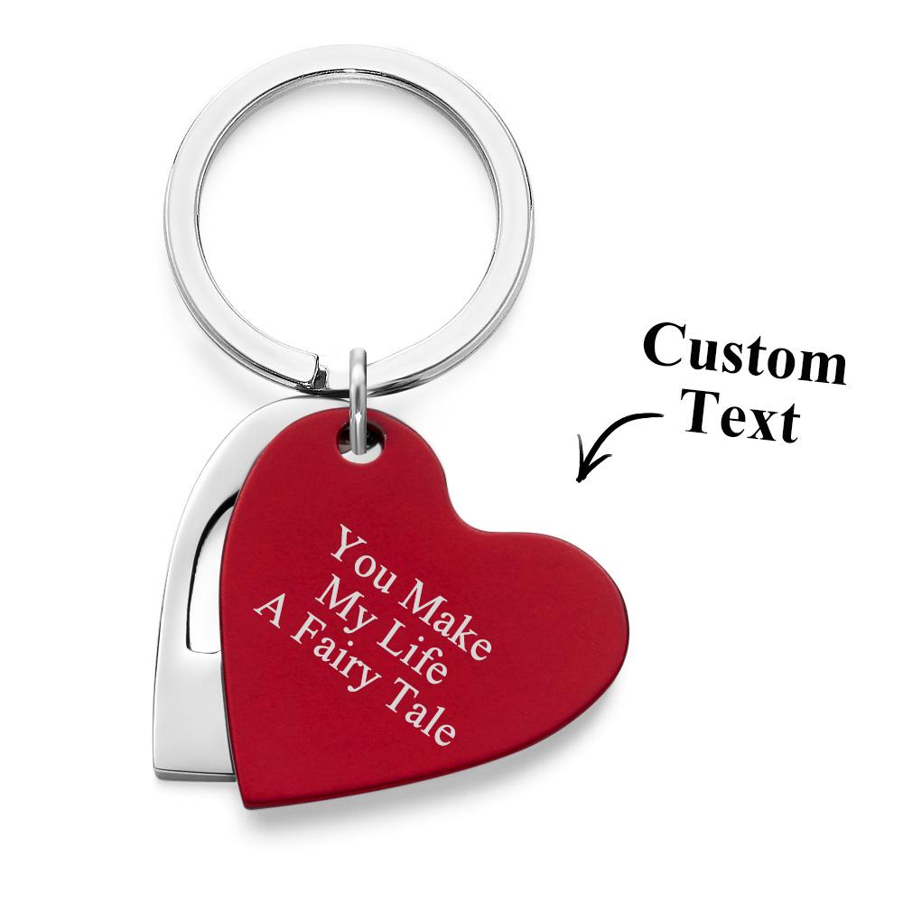 Two Hearts are Better Than One Personalized Layered Cut Out Heart Keychain Engraved Keychain Gift for Love