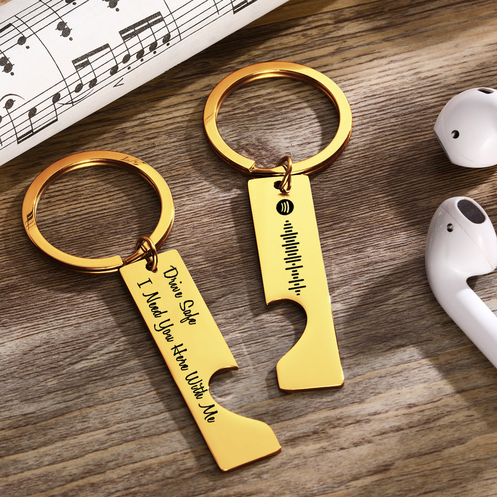 Scannable Custom Spotify Code Keychain Engraved Drive Safe Keychain Gifts for Boyfriend