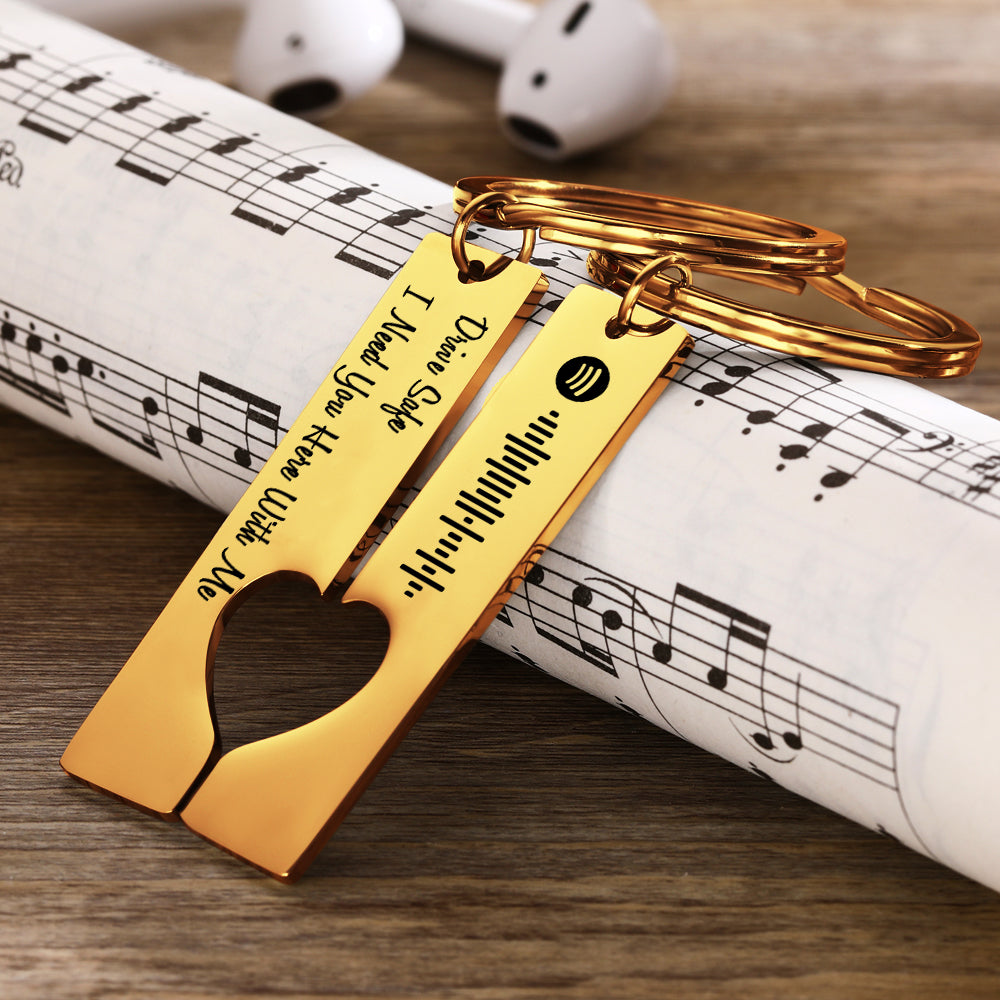 Scannable Custom Spotify Code Keychain Engraved Drive Safe Keychain Gifts for Boyfriend