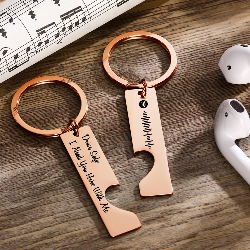 Scannable Custom Spotify Code Keychain Engraved Drive Safe Keychain Gifts for Boyfriend